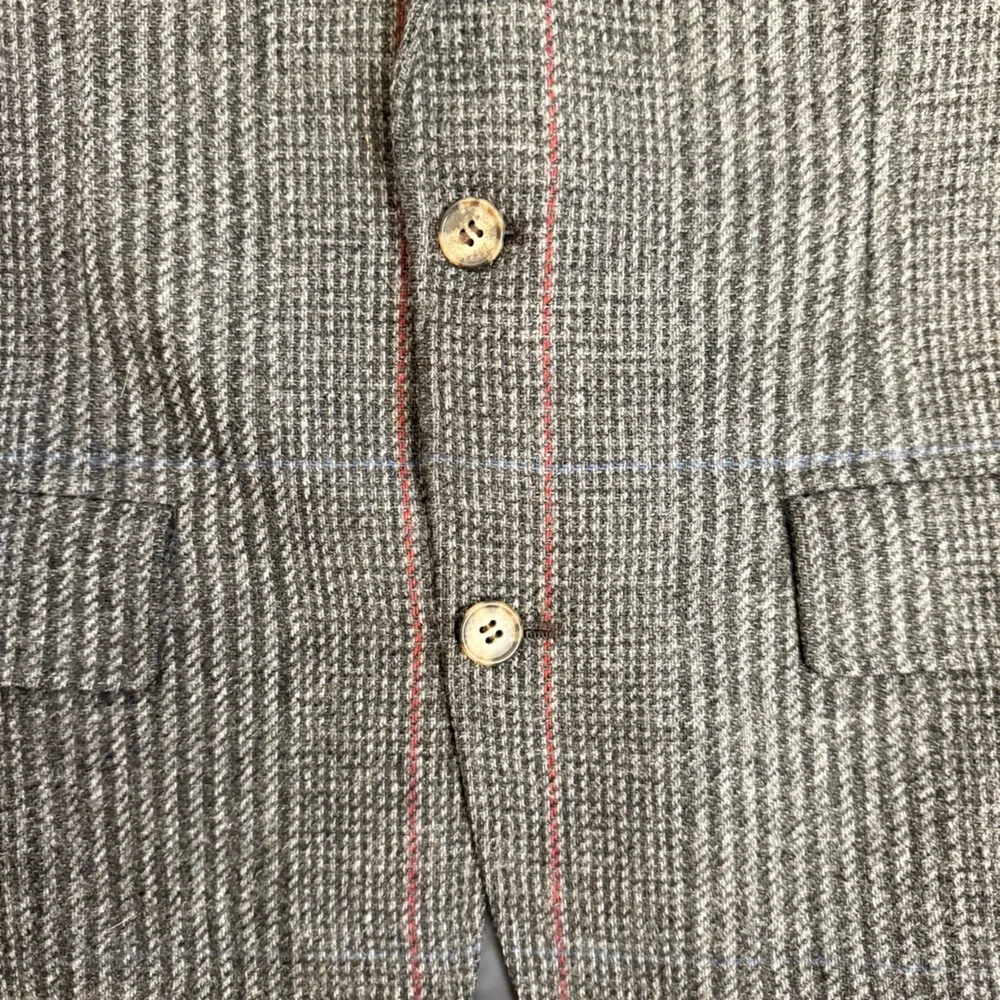 Southwick Wool Blazer 40R Gray Glen Plaid Tweed Sport Coat Union Made USA